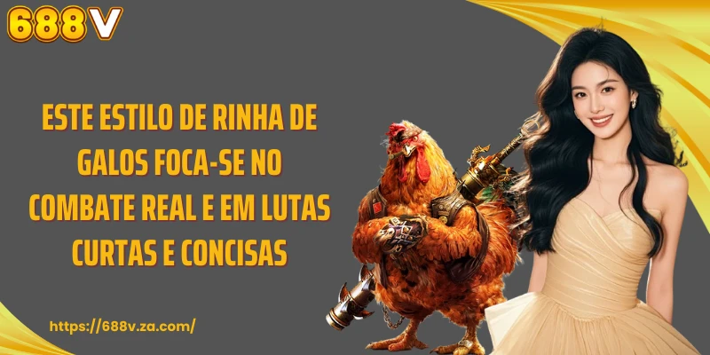 Este estilo de rinha de galos foca-se no combate real e em lutas curtas e concisas