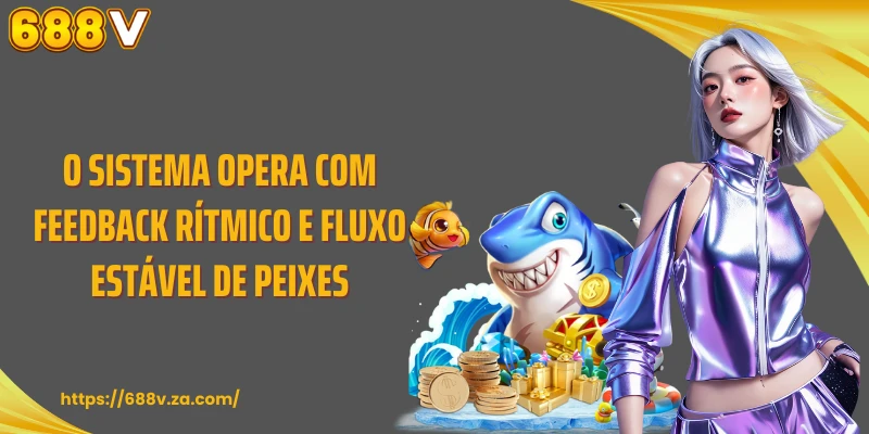O sistema opera com feedback rítmico e fluxo estável de peixes